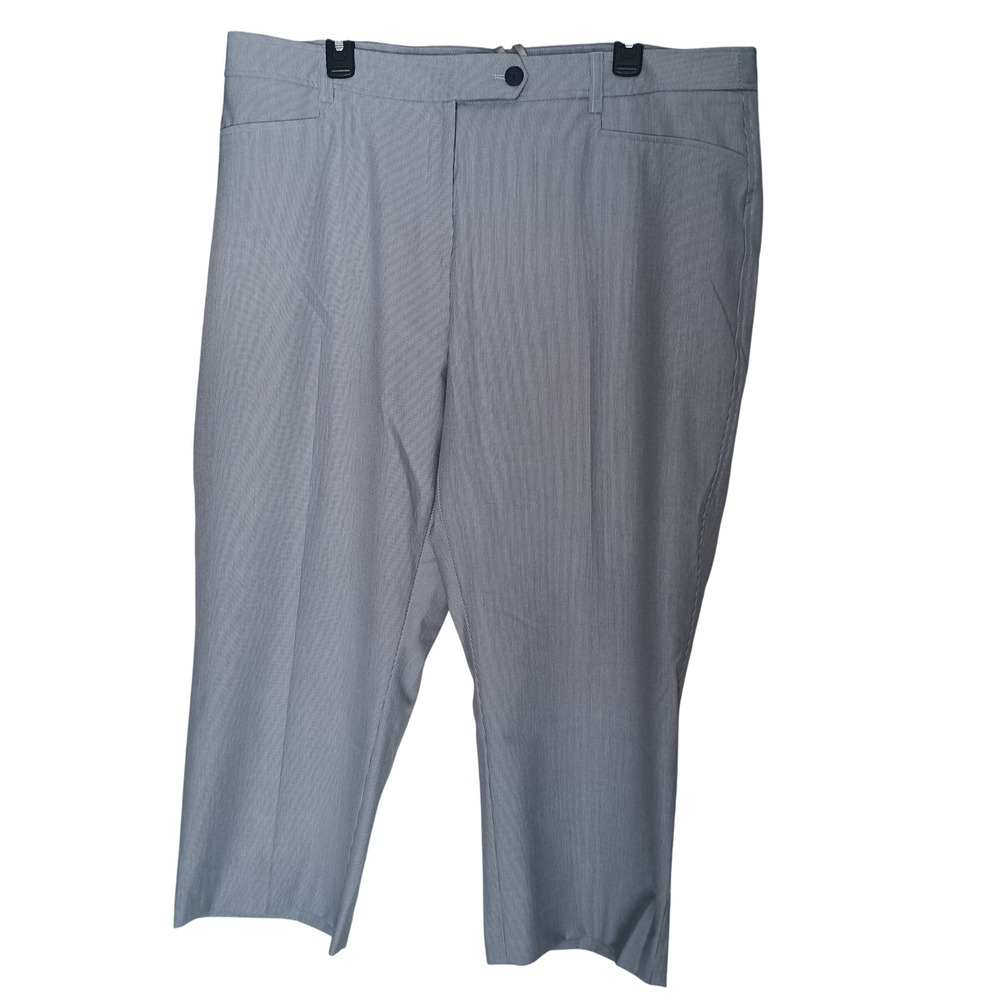 Preston & York Cannell Striped Pants Women Size 18 Navy White Ankle Stretch New